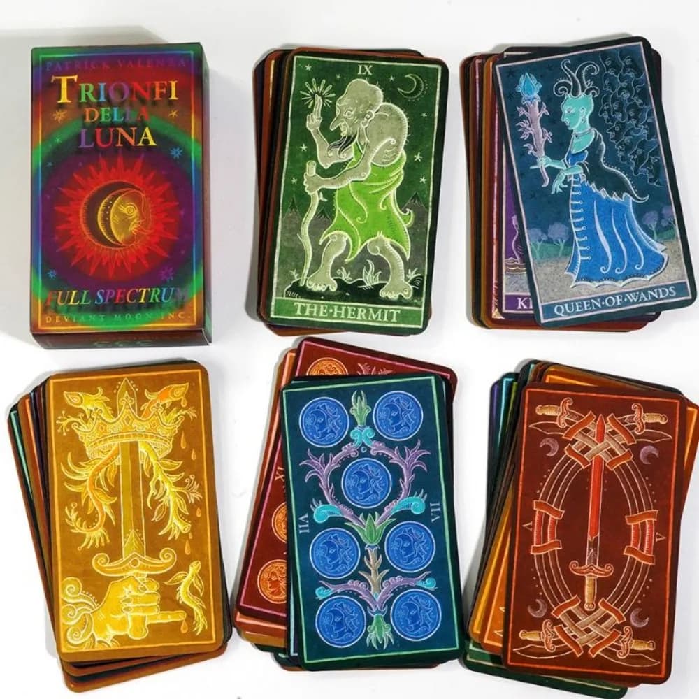 Gioco di carte Mazzo di tarocchi a spettro completo Della Luna da 10,3 x 6 cm