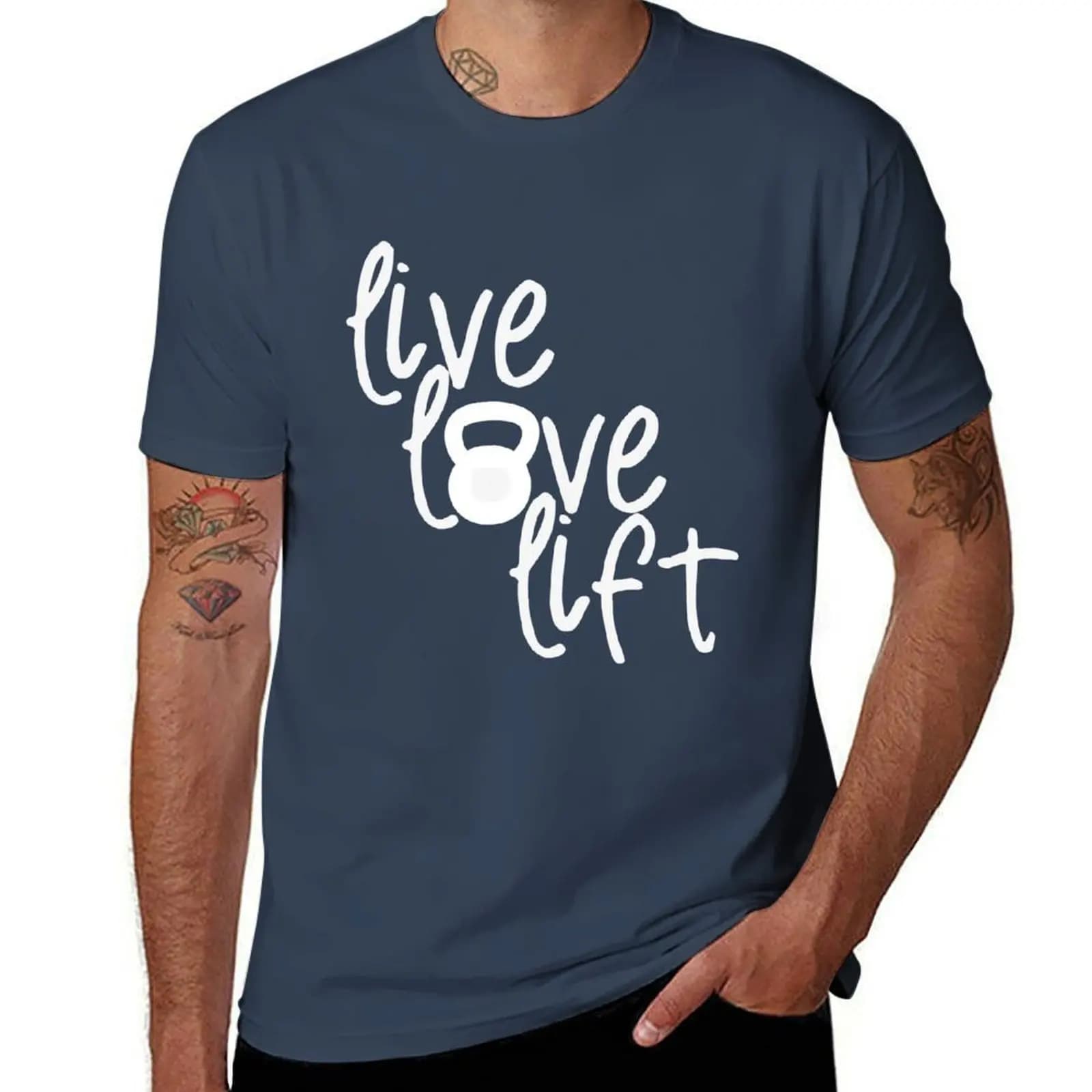 Live, Love, Lift - Kettlebell T-shirt, comfortable short sleeve shirt for training