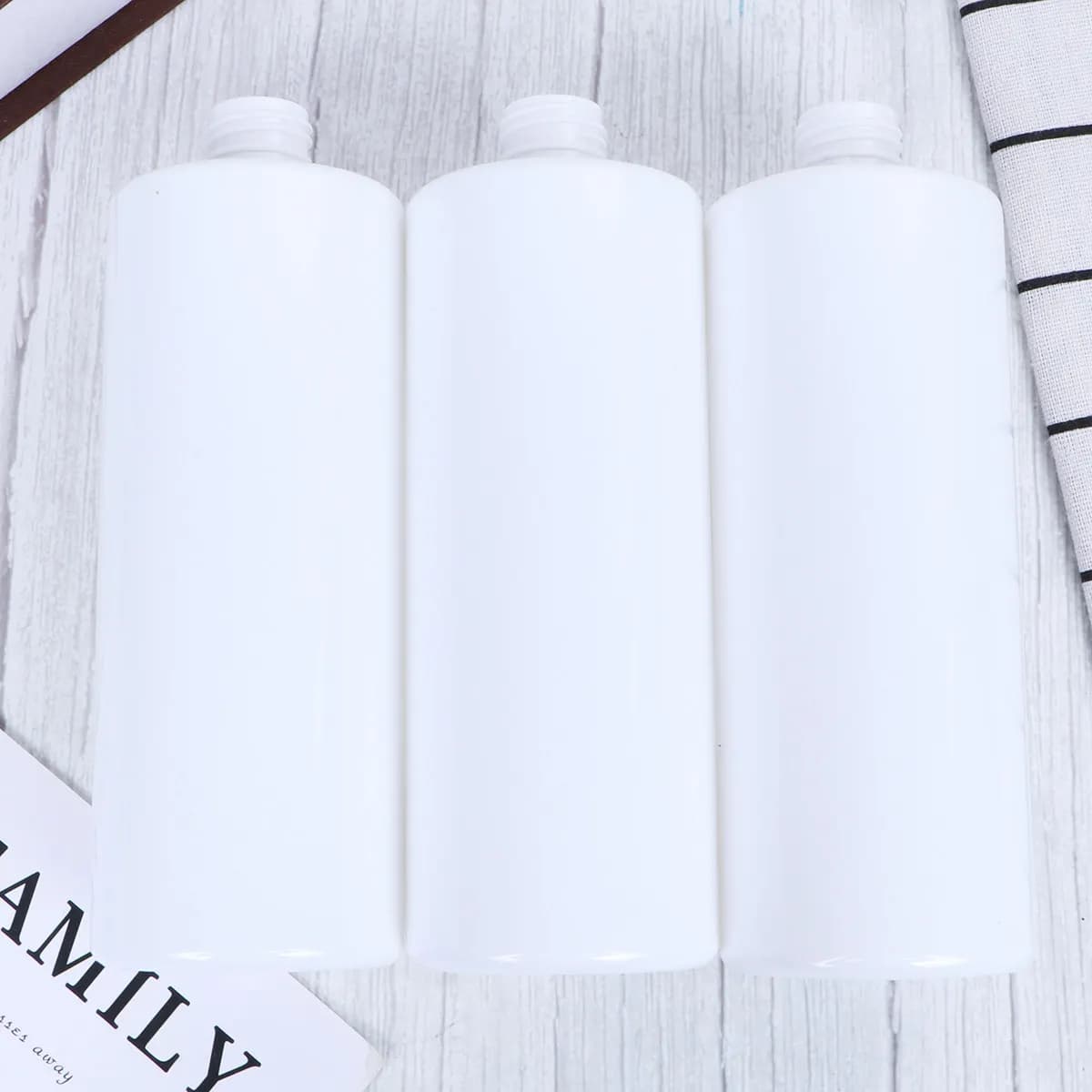 3 bottiglie di plastica trasparente da 500 ml, bottiglie vuote per shampoo, lozione, sapone per le mani, dispenser per contenitori da bagno