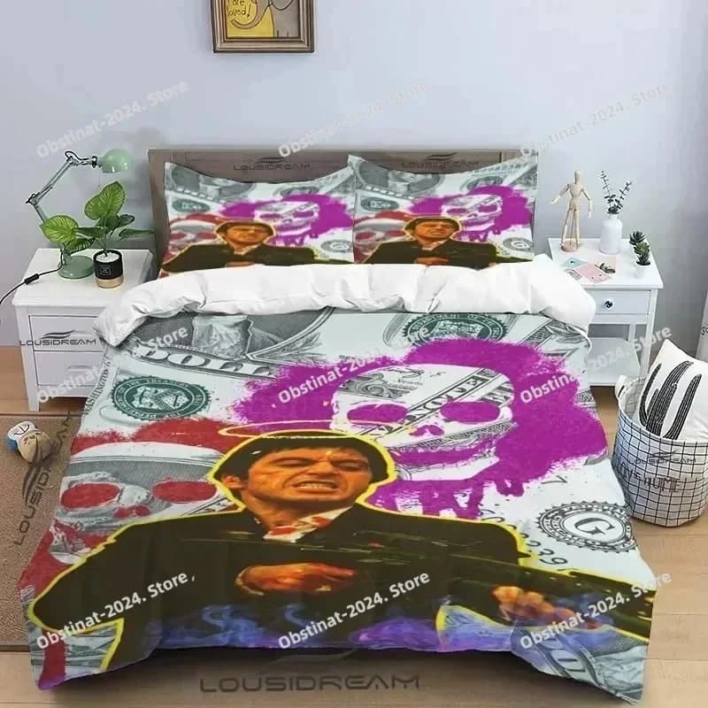 Top 3D Movie Scarface Set biancheria da letto Stampato singolo Piumino Trapunta Copripiumino Federa Set da 3 pezzi Bambini Taglia adulto