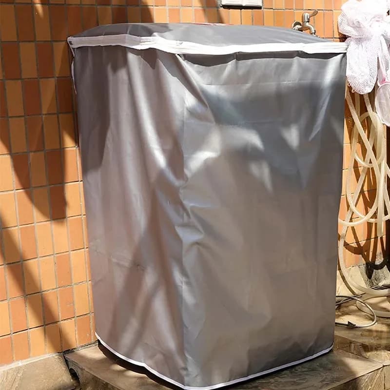 Lavaggio Hine Copertura per protezione solare Custodia per lavatrice per la casa Custodia antipolvere Carico frontale Asciugabiancheria Rivestimento impermeabile argento