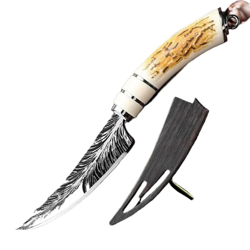 2025 new model boning knife with knife cover kitchen accessories, high-hardness forged sharp Damascus texture knife, fruit knife