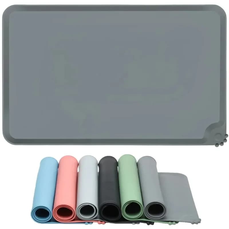 Silicone Pet Feeding Mat Contain Spills Protects Floors, Placemats for Cats and Dogs Food Water Bowl, Pets Accessories