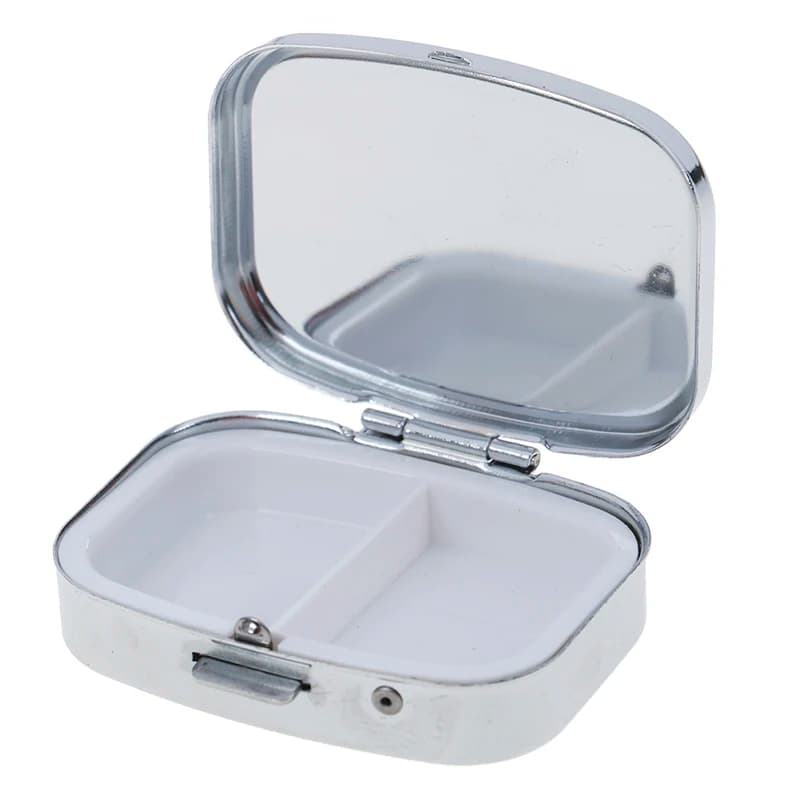 della CALDO della 1 pc small metal silver tablet medicine container pill box portable metal support medicine 2 styles