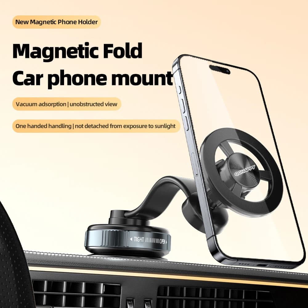 Supporto per auto Supporto magnetico per vuoto Supporto pieghevole per forte aspirazione per telefono cellulare per iPhone 16 15 12 13 14 Streaming live