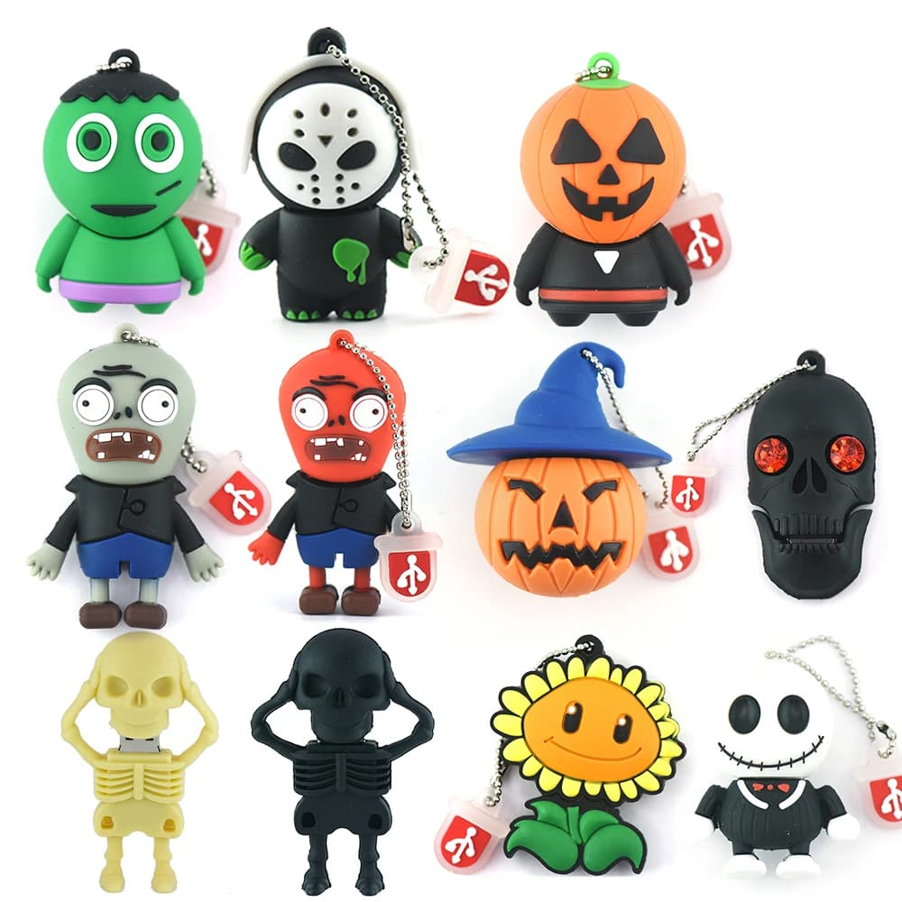 chiavetta USB zombie cartoon 128 GB U disco 4 GB 8 GB 16 GB pendrive 32 GB 64 GB memoria stick di Halloween simpatico teschio fantasma pen drive