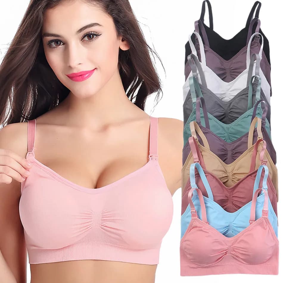 Reggiseni premaman traspiranti per gravidanza Comfort Allattamento al seno Bralette per il sonno Biancheria intima per allattamento senza cuciture senza fili da donna