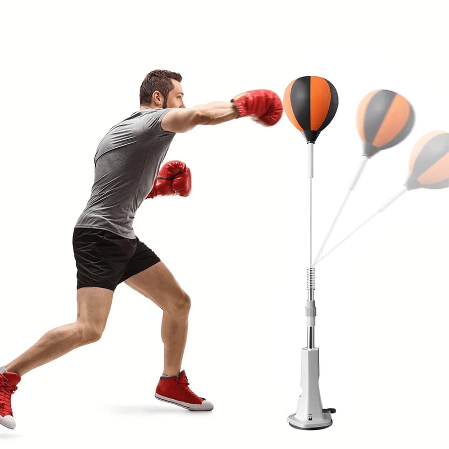 Speed Ball Boxing Bag with Adjustable Height, Home Gym Equipment for Training Reflective and Coordinating Eye-Main