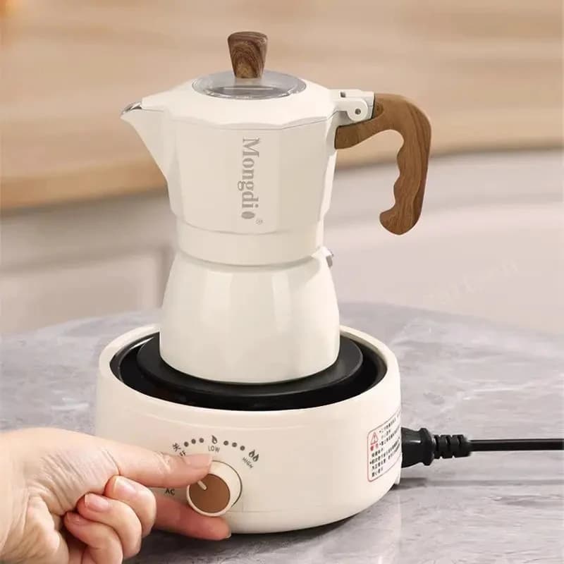 110V Mini Electric Ceramic Stove Hot Plate Portable Moka Pot Coffee Heater Heating Base for Glass Kettle Health Herbal Tea Pot