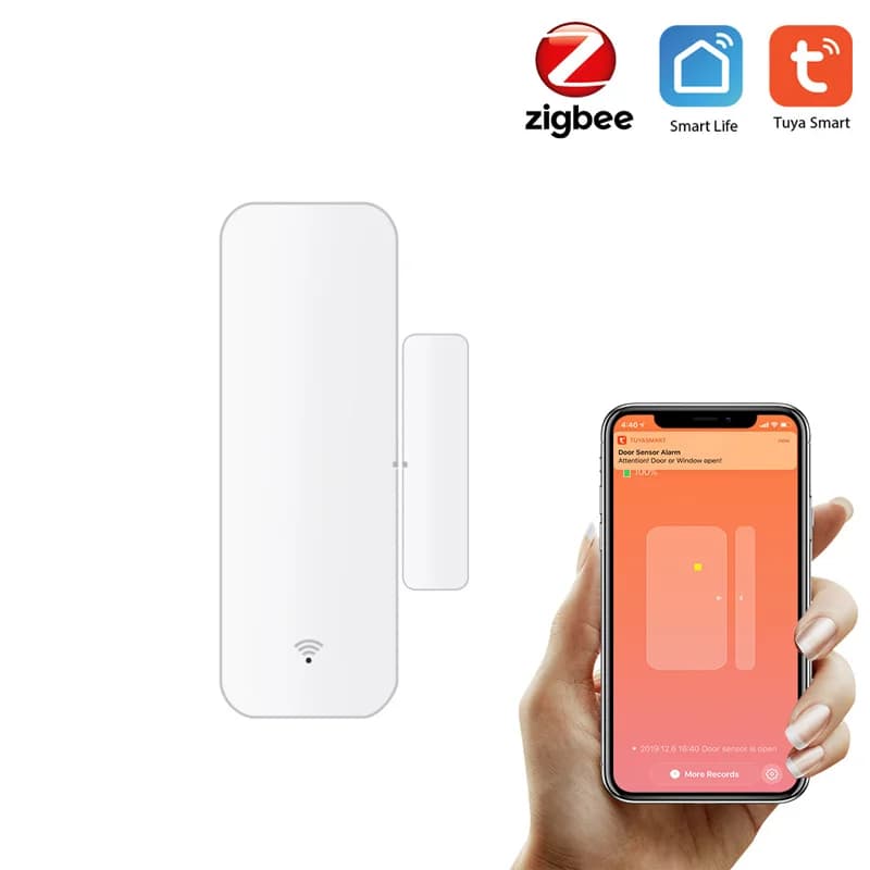 Rilevatore magnetico per porta Zigbee intelligente Graffiti Sensore antifurto per contatto finestra wireless magnetico per finestra Tuya Smart Linkage