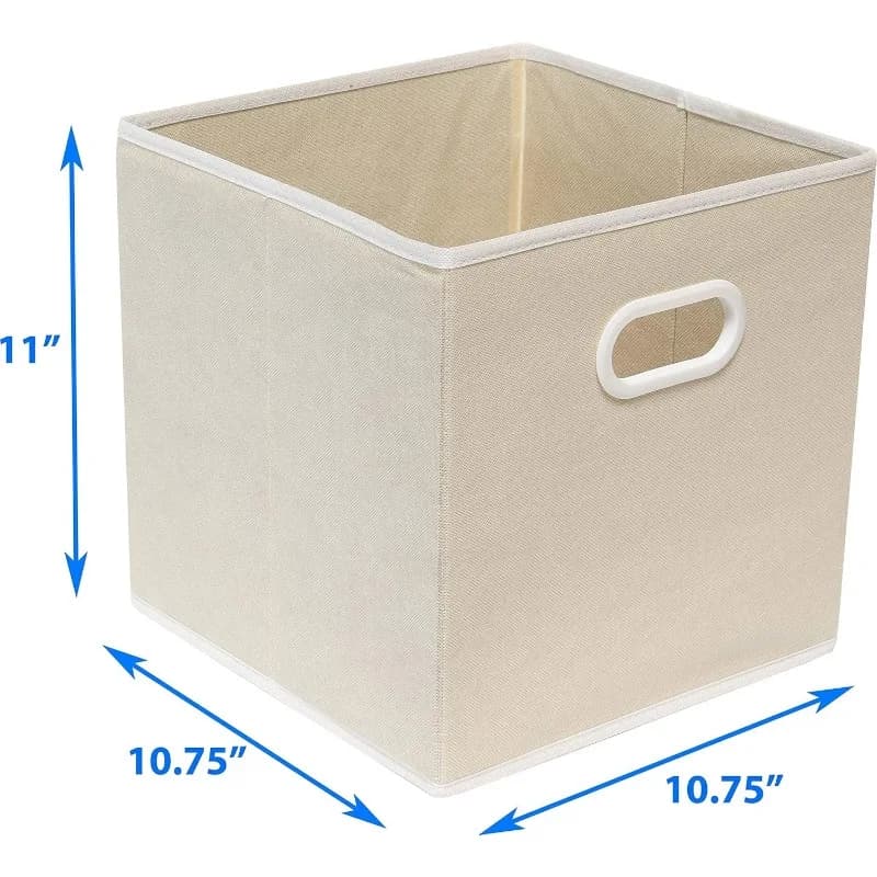Simple Foldable Cube Storage Containers for House Items with Handles, Pack of 6, Fabric Cubic Organizer for Wardrobe or shelves