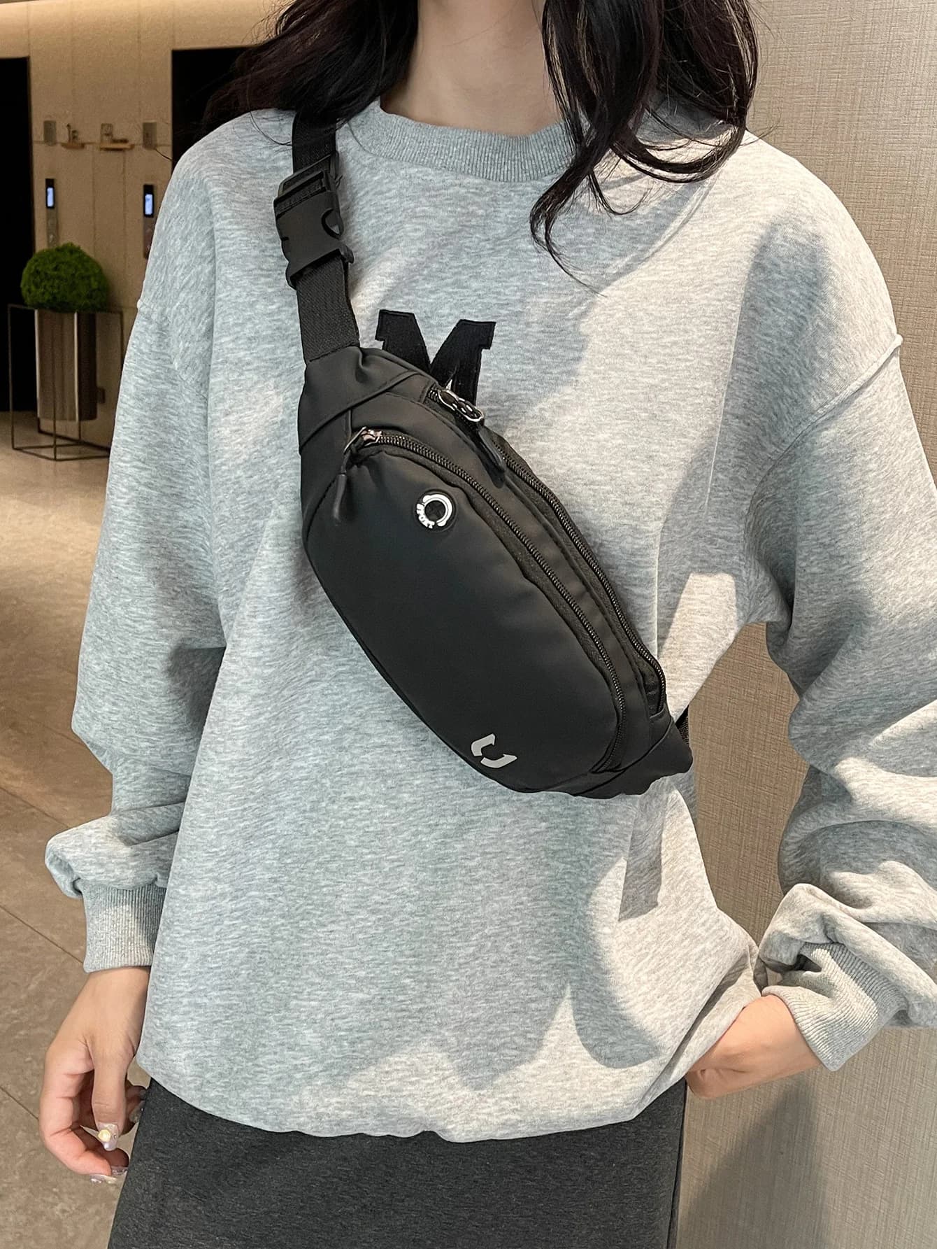 Women Men Travel Waist Bag Pack Solid Color Casual Functional Belt Shoulder Bag Fashion Sports Belt Pouch Phone Money Chest Bag
