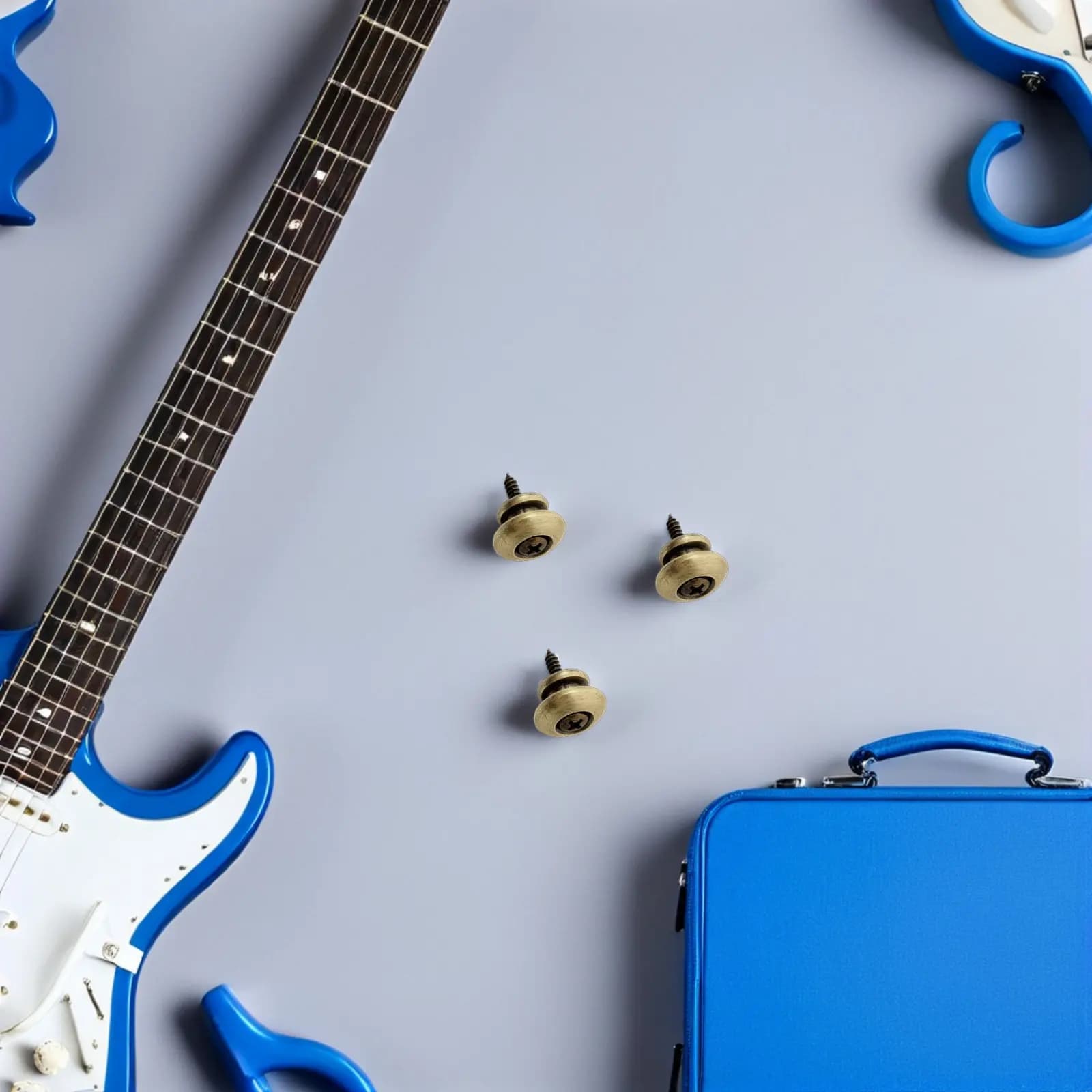 8Pcs Mushroom Style Guitar Strap Lock Buttons Copper Finish for Electric Acoustic Guitar Ukulele Secure Quick Release