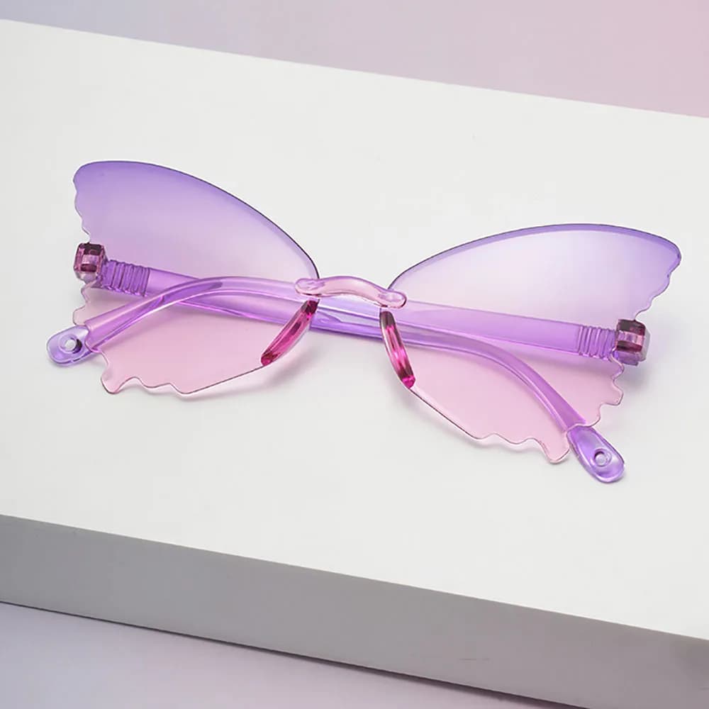 Children'S Sunglasses Lightweight Rimless Butterfly Sunglasses Uv400 Shades Fashion Trendy Sunglasses For Parties Fashion