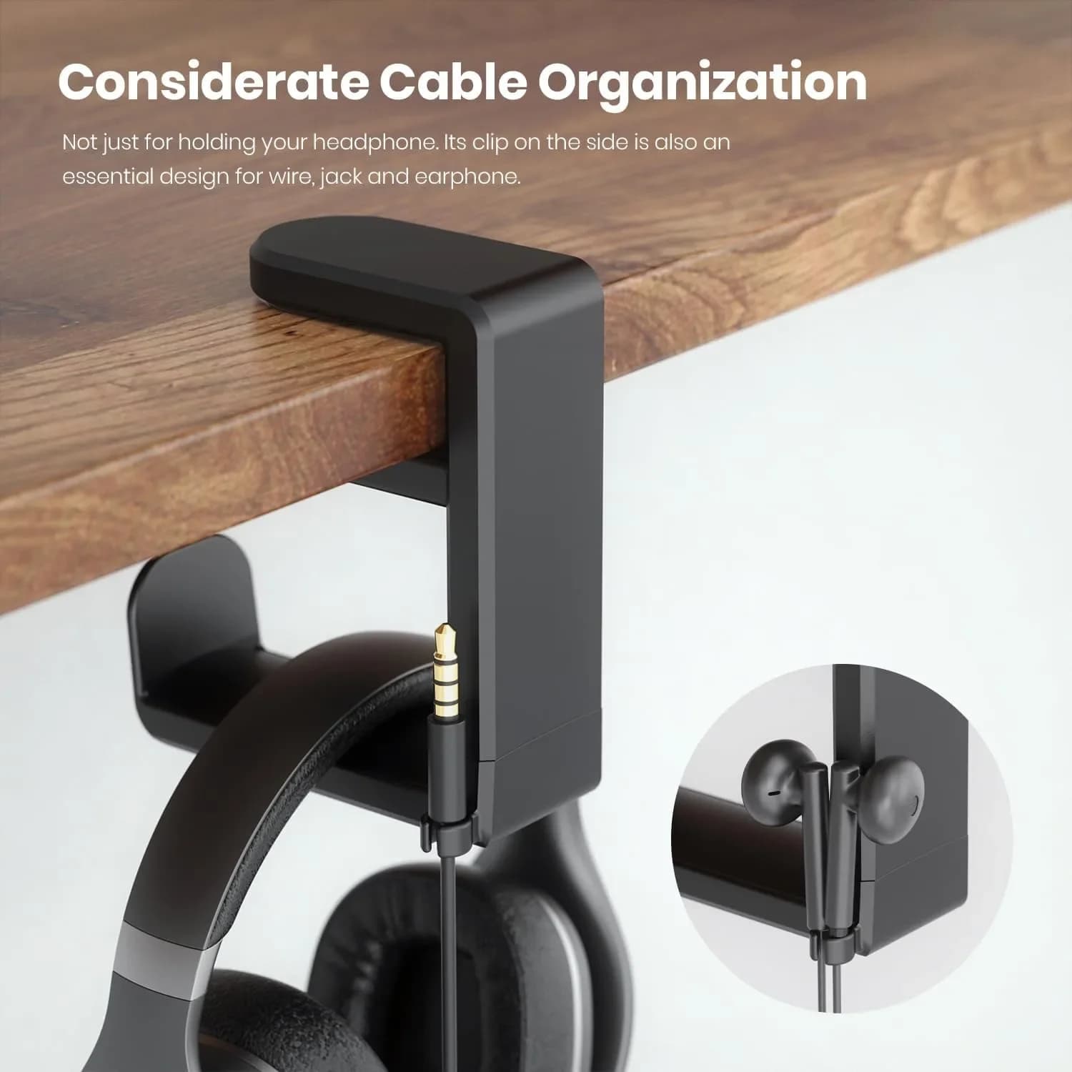 360° Rotating Headphone Stand Desktop Headset Holder PC Gaming Headset Desk Hanger Hook For Earphone Controller