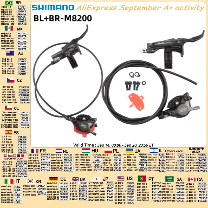 Shimano DEORE XT M8200 Freno A Disco Idraulico 2 Pistoni M8220 4 Pistoni MTB Con J05A ICE-TECH Pastiglie In Resina Bici Parti di Biciclette