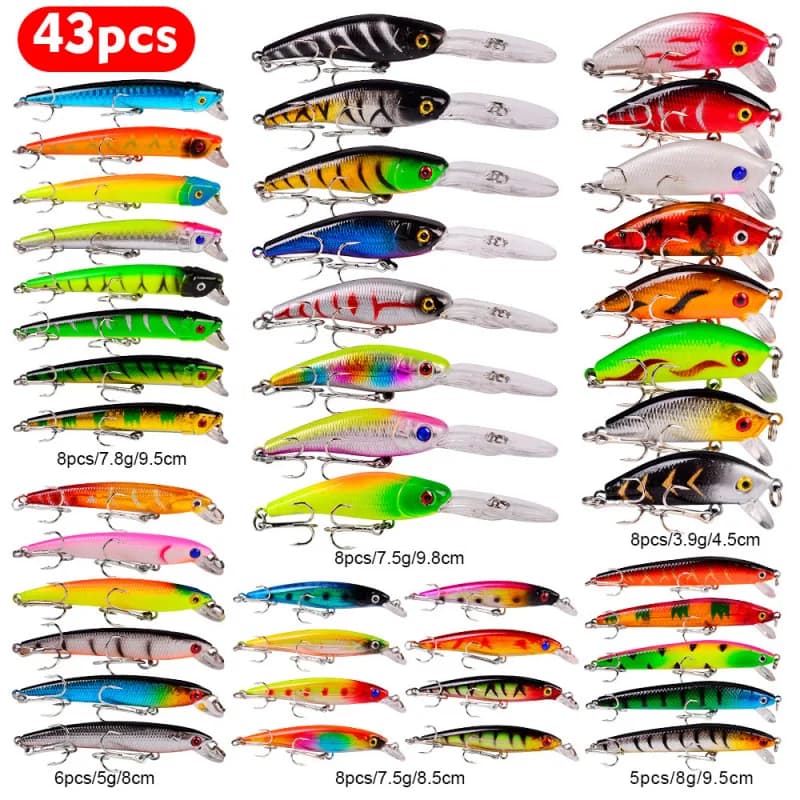 Set of Mixed baits Suit43 for Fishing - Soft Versatile Kit and Duro for Fish Cat and Spigola - Suitable for Beginners to Experts
