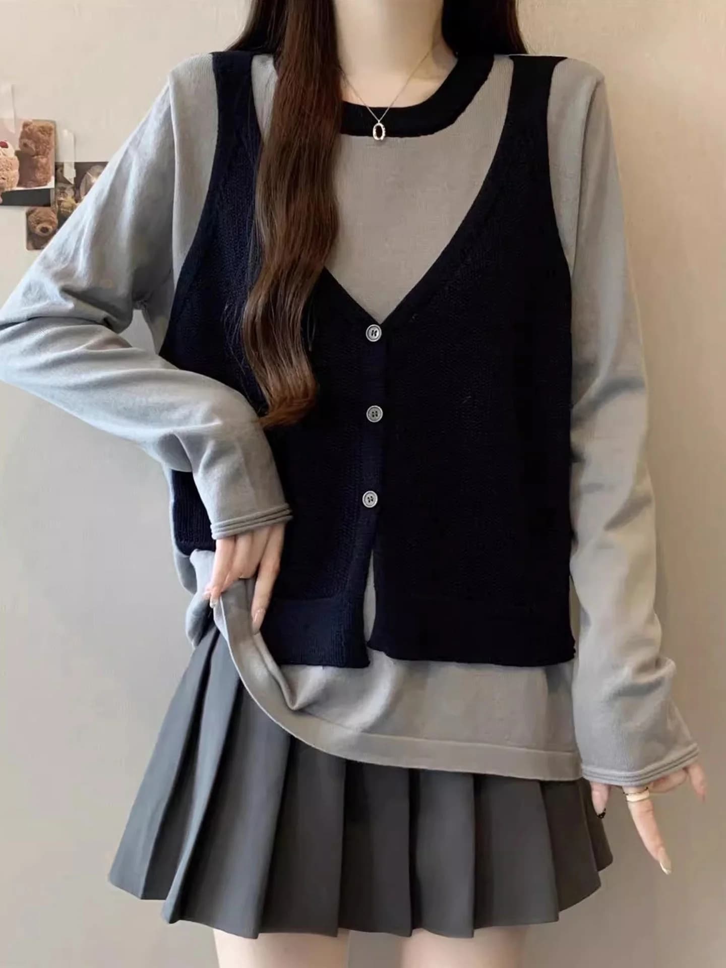 Maglione Plus Size a Maniche Lunghe da Donna, Stile Casual, Elegante e Modellante, Collezione Primavera 2026