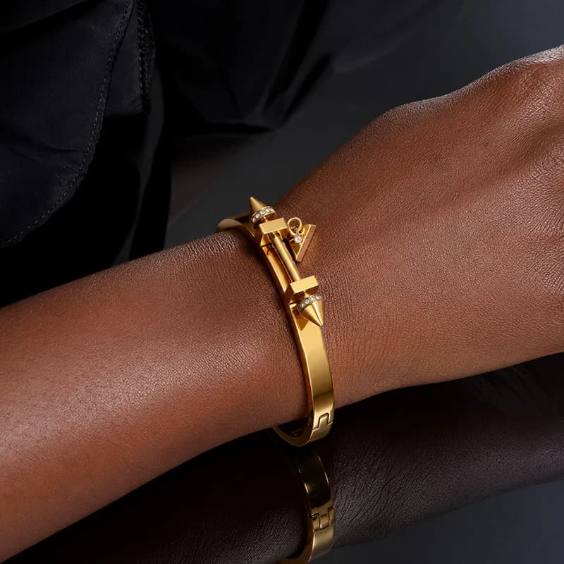 Stainless Steel Arrow Bracelet for Women CZ Crystal Bangle Punk Cuff Bracelet Minimalist Jewelry Gold Silver Color Fashion Gift