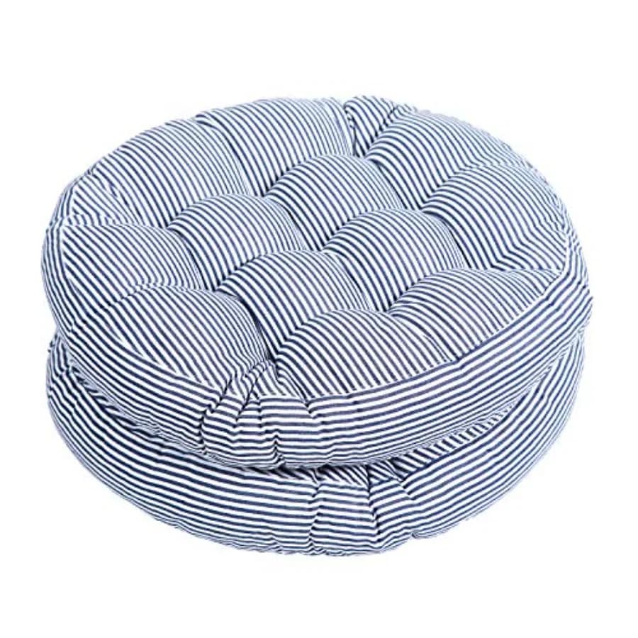 Indoor/Outdoor Cushions 22 Inch Round Striped Chair Cushions for Patio Garden Seat Cushion Pads for Home Floor Pillows Window P