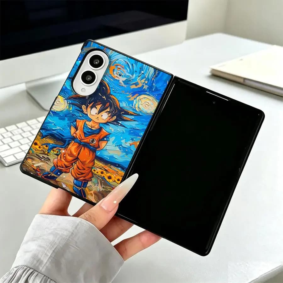 Van Gogh Kid Goku Case for Samsung Galaxy Z Fold 8 ZFold8 Z Fold8 Wide ZFold Wide Luxury Phone Cover