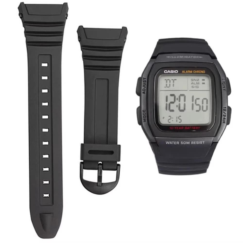Per Casio W-96H 3239 sport all'aria aperta cinturino impermeabile cinturino in gomma plastica o fibbia in acciaio braccialetto in silicone 18mm