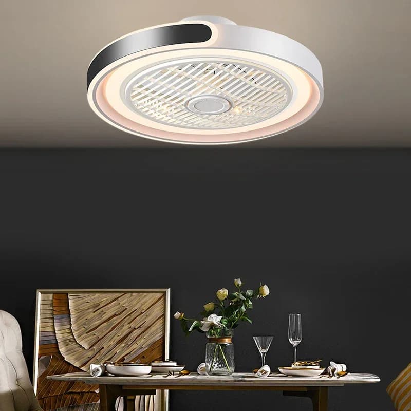 Moderno nuovo ventilatore intelligente luce soggiorno camera da letto studio silenzioso protezione per gli occhi pale invisibili reversibili durevoli