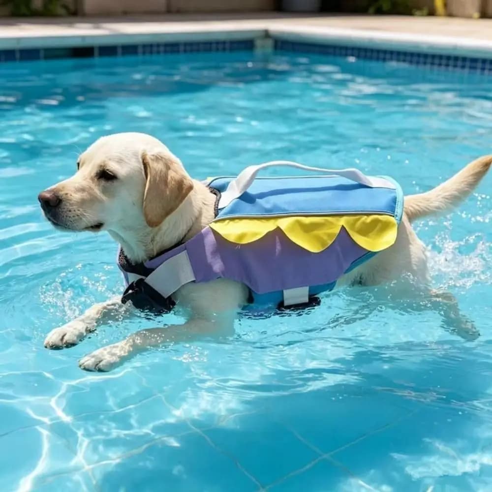 Enhanced Buoyancy Dog Life Jacket Breathable Anti Choking Dog Swimsuit with Handle Adjustable Pet Life Vest Swimming
