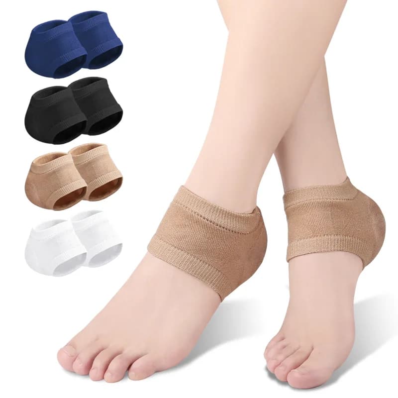Protezioni in gel di silicone per tallone, cuscinetti di supporto per tallone, mezze calze ammortizzanti per la cura del piede e la prevenzione delle screpolature