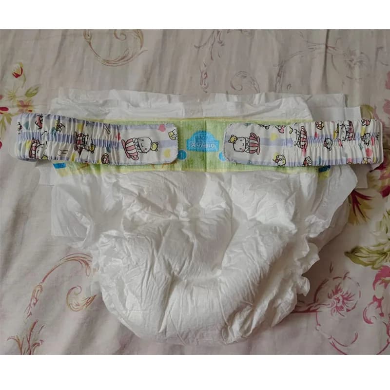 1 paio di cinture elastiche riutilizzabili in cotone con motivo a cartoni animati per pannolini ABDL, con velcro, per pannolini DDLG.