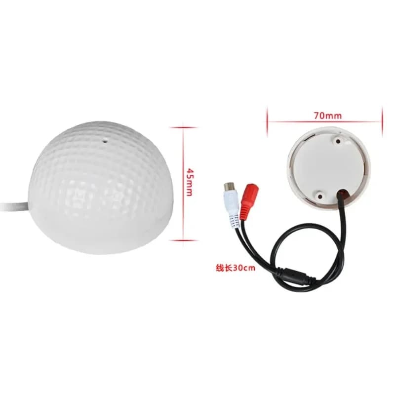 1 pz Monitoraggio audio MIC Pickup audio Microfono Pickup audio Mezza sfera Monitor audio per telecamera di sicurezza di sorveglianza CCTV