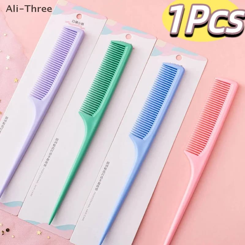 1 pz pettine portatile spazzola da salone styling parrucchiere coda pettine in plastica con manico snello