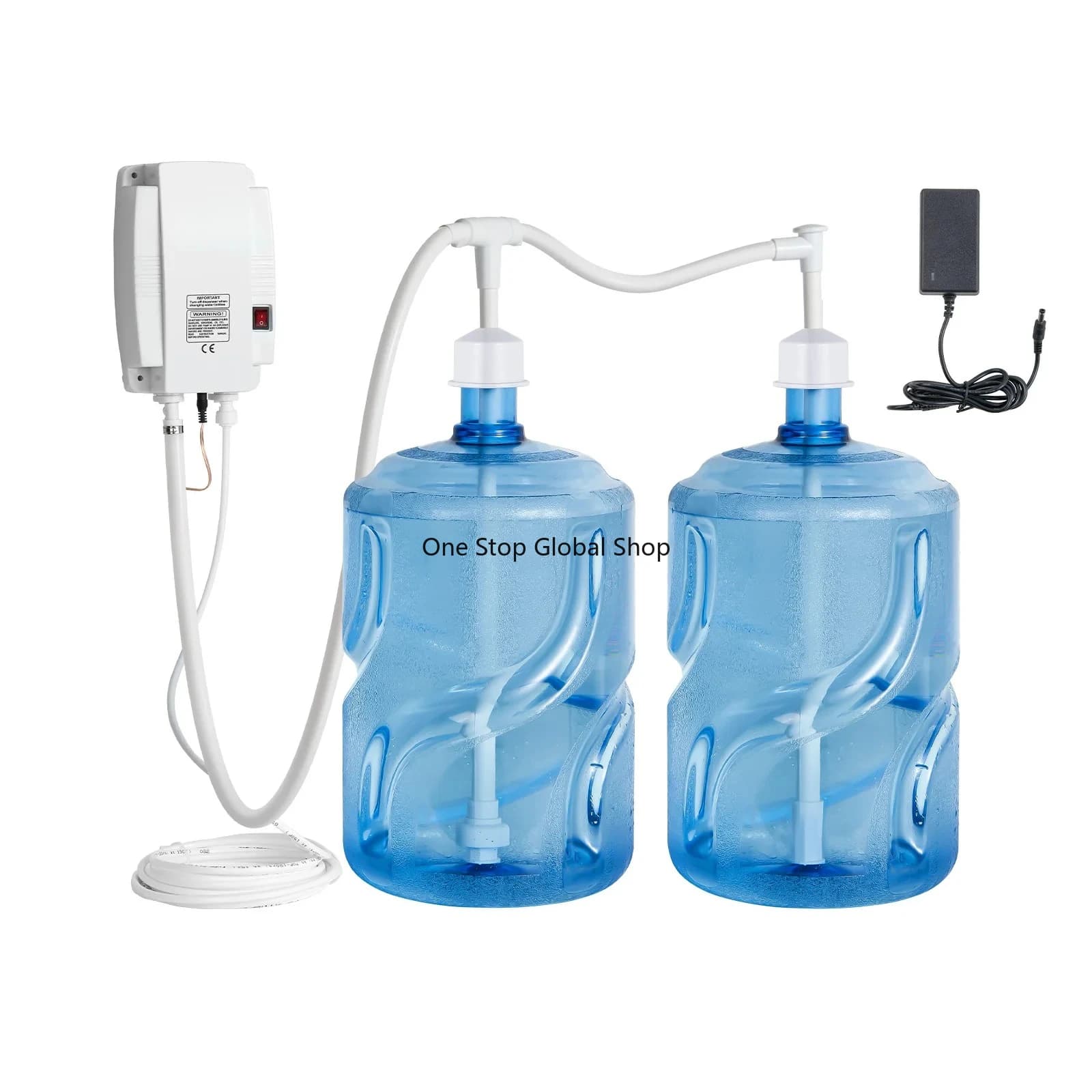 Sistema di Erogazione Acqua in Bottiglia 2x5 Galloni, Erogatore Elettrico Automatico a Doppio Tubo per Bottiglie d'Acqua
