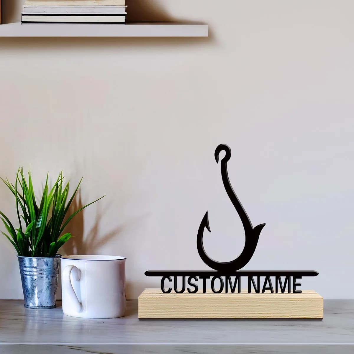 1pc Personalized Metal Artwork Custom Content Equipped with A Wooden Base Home or Office Decorations