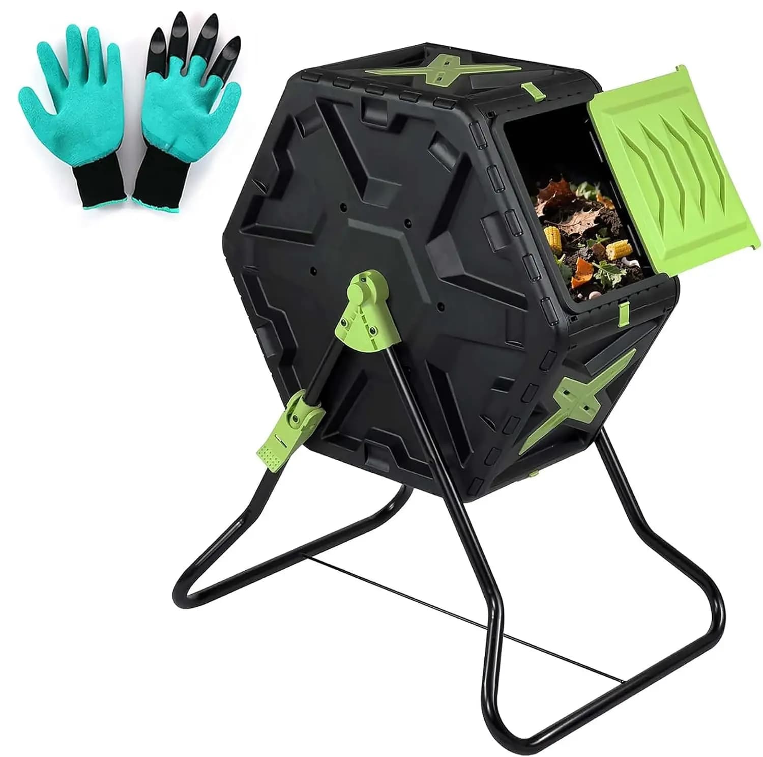 21 Gallon Outdoor Compost Tumbler Bin – BPA-Free, Rotating Composting Bin for Garden, Yard, and Kitchen Waste, Fast, Customized