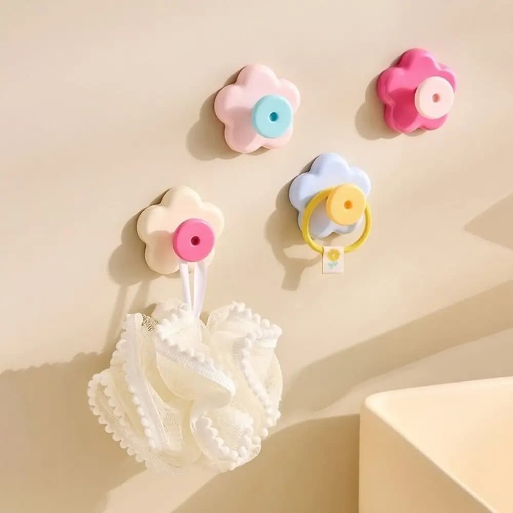 4 Pezzi Ganci a Ventosa Pratici Senza Foratura, Appendiabiti Decorativo da Parete, Portachiavi Impermeabile per Bagno