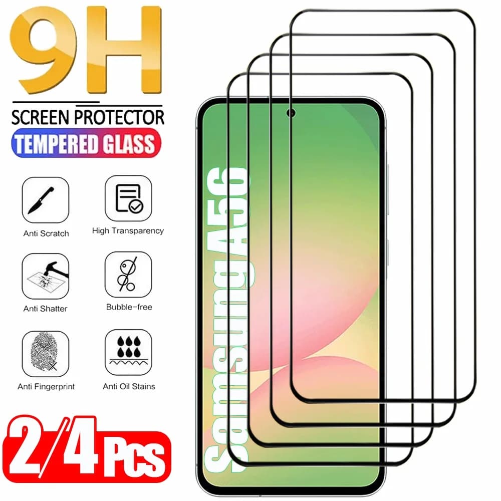 2/4PCS Protective Film for Samsung Galaxy A56 A55 A54 A53 Tempered Glass for Samsung A17 A27 A37 A57 A36 A26 Screen Protector Samsung S26 S25 S24 Ultra Phone Protective Film