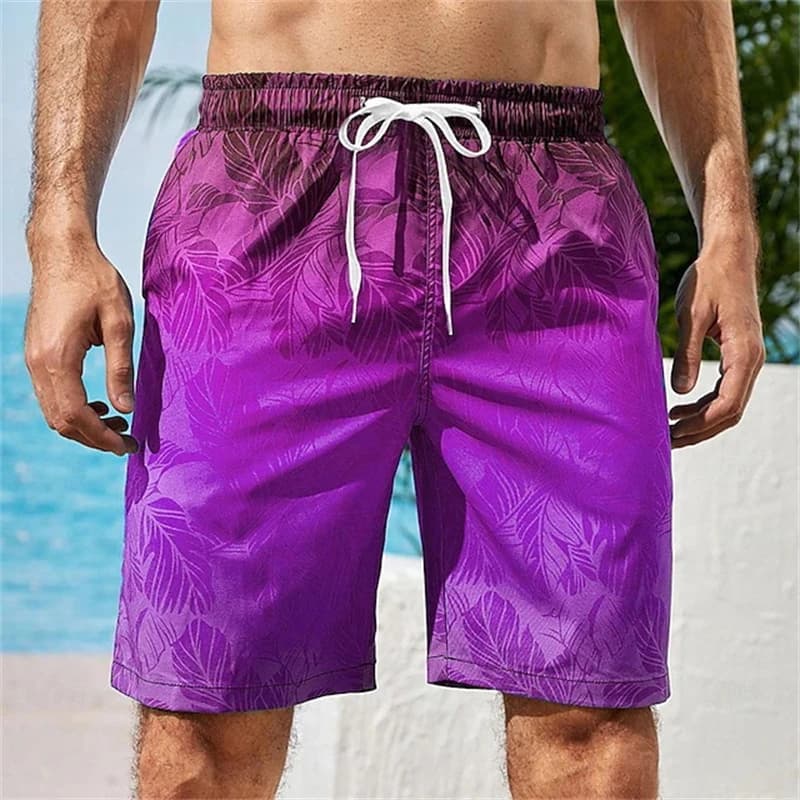 Pantaloncini da surf con piante tropicali con stampa 3D Pantaloncini da surf oversize da uomo con coulisse Pantaloni sportivi da spiaggia Costumi da bagno Costumi da bagno Tronchi Abbigliamento per bambini
