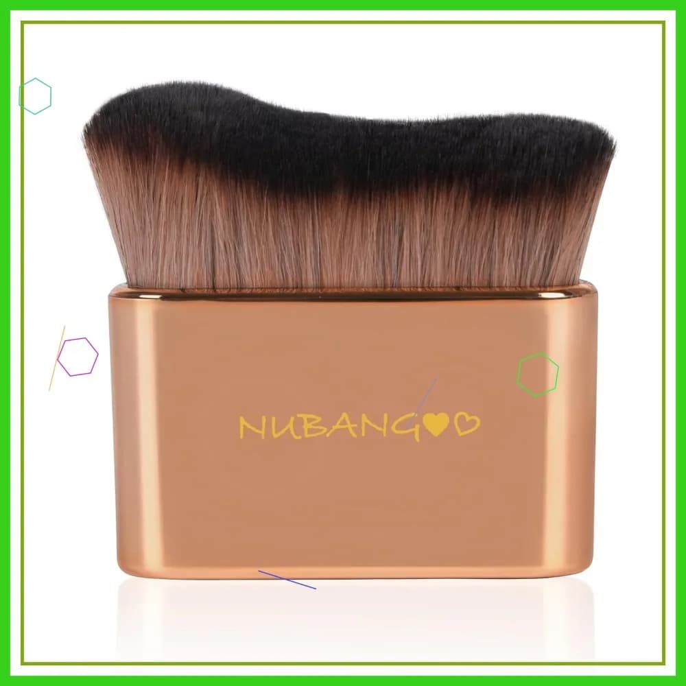 Pennello Kabuki per Fondotinta, Pennello Autoabbronzante, Pennello per Trucco per Creme, Polveri e Liquidi, per Viso, Collo, Corpo e Gambe (Rosa Oro)