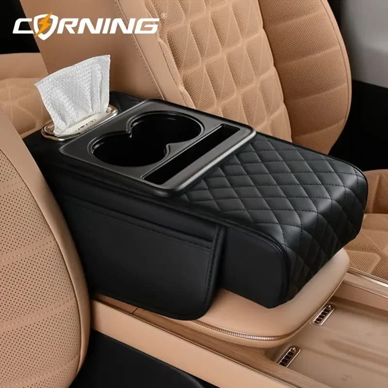 Cuscino di estensione per bracciolo per auto Cuscino di supporto per gomito per console centrale addensato multifunzionale da 7,5 cm Organizzatore per auto