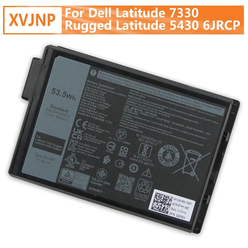 Batteria di ricambio XVJNP per Dell Latitude 7330 Robusta Latitude 5430 6JRCP con strumento 4457mAh