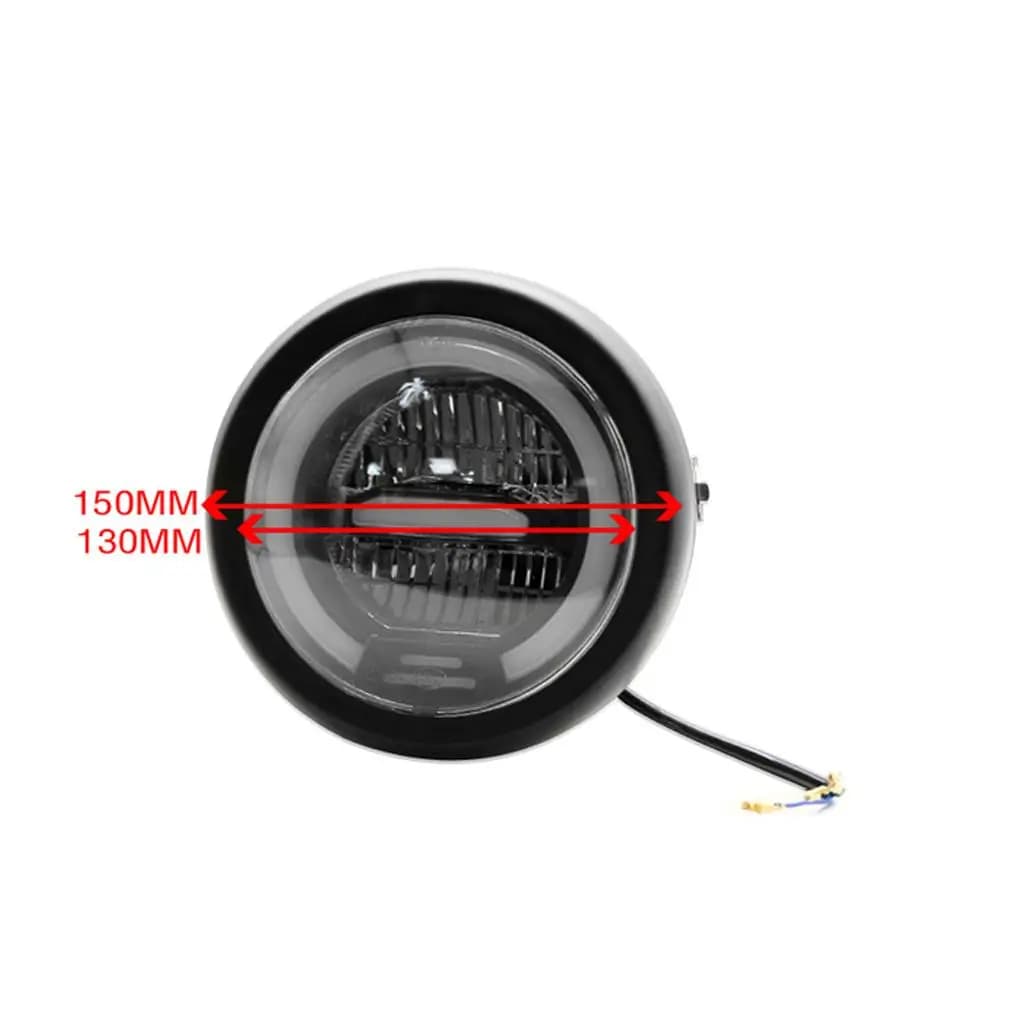 Universal Motorcycle Round LED Halo Headlight IP67 Waterproof Driving Lamp Plug and Play for Chopper Cafe Racer Bike Lighting