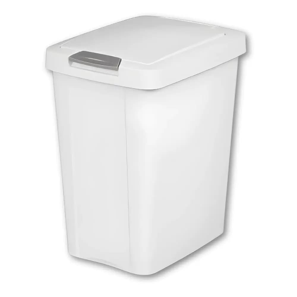 Cestino per Rifiuti Bianco da 7,5 Galloni con Coperchio Touch-Open: Ideale per Ufficio, Sotto il Lavello