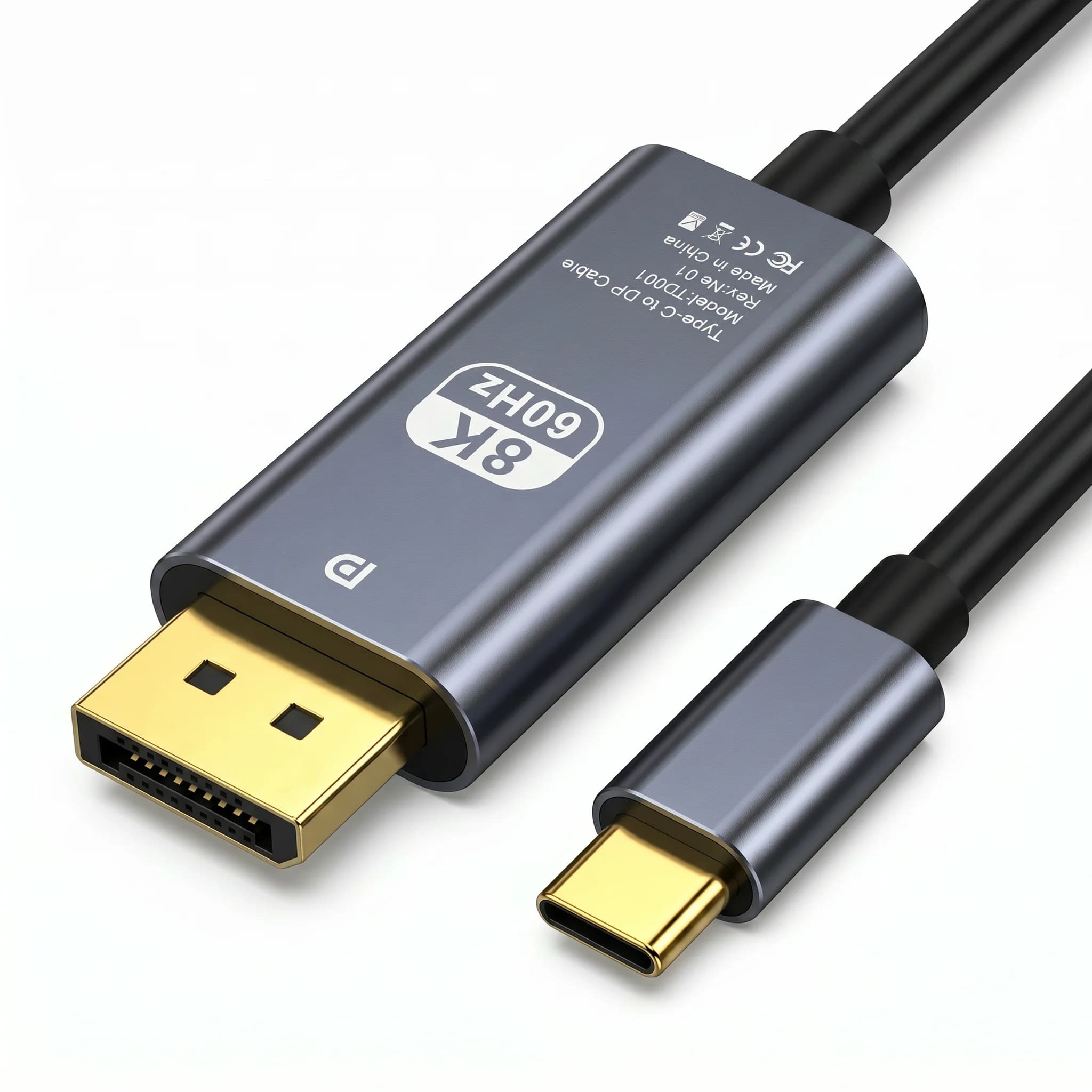 8K60Hz USB C(Thunderbolt 3/4 Compatible) to DP Cable Type-C to Display Port Adapter Cable for Macbook Pro Dell XPS Samsung S23