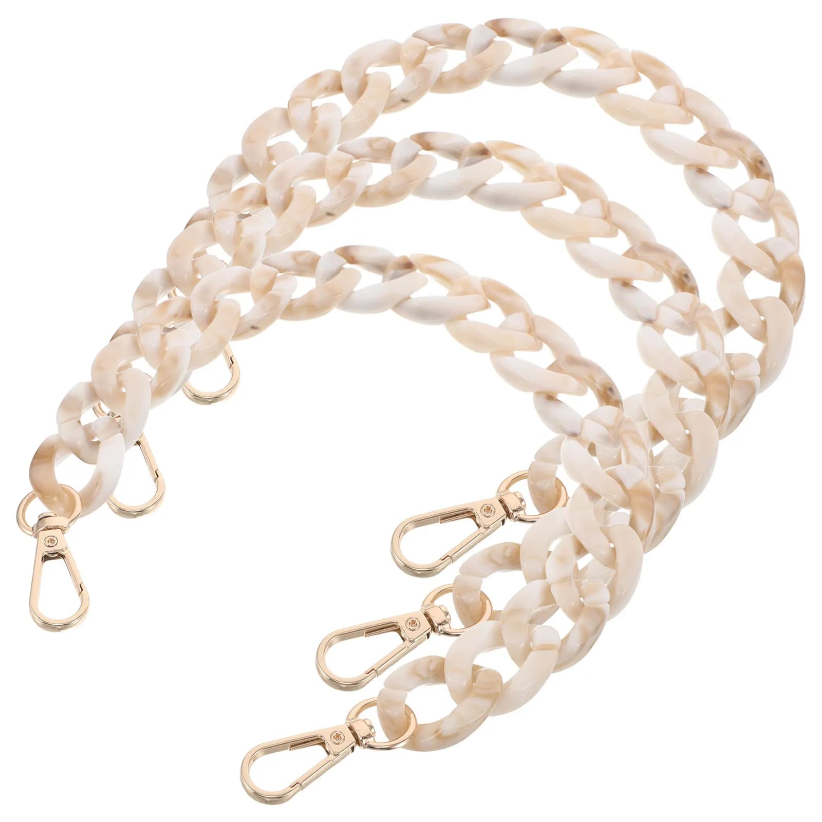 3pcs Fashion Accessory Chain: Elegant Fishbone Resin Bag Handle Strap For Wallet Purse Phone Keychain Lightweight Tangle-Free
