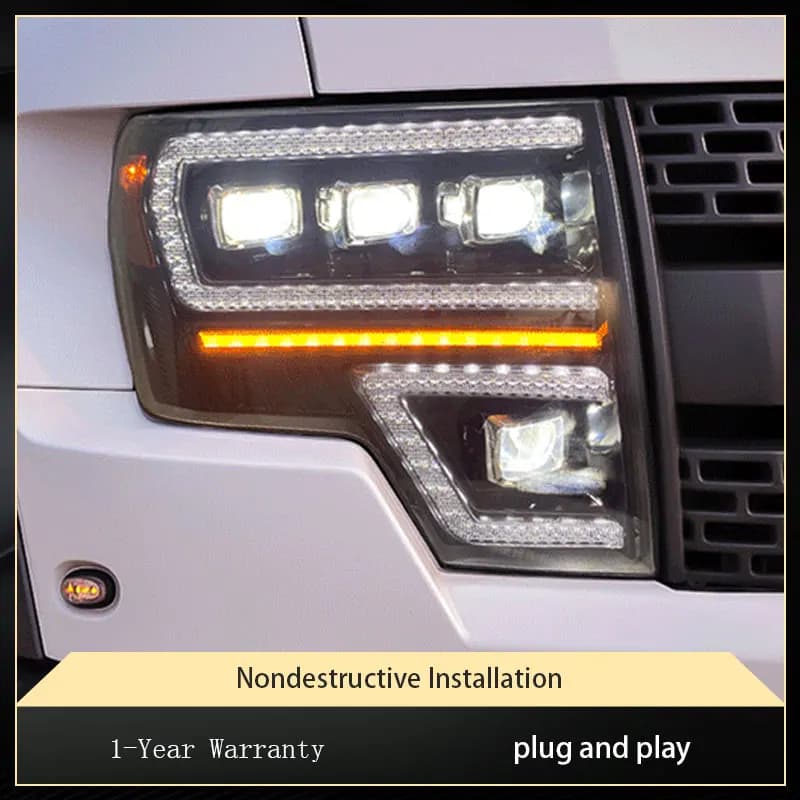 Luci auto per Ford Raptor F150 F-150 2008-2014 Testa Aggiornamento Faro Accessorio Lampada anteriore LED Una coppia di Plug And Play modificati