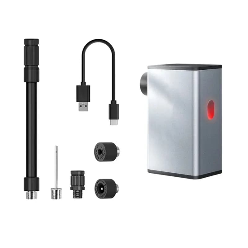 Pompa Universale per Pneumatici Bici, Max 100PSI, Pompa Elettrica Portatile per Biciclette, Silenziosa, Compatibile con Valvole Schrader/Presta
