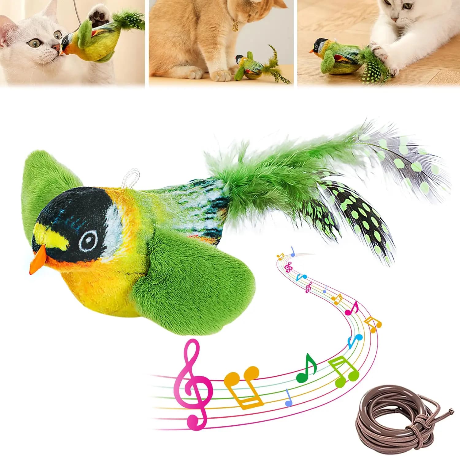 Giocattolo interattivo per gatti, giocattolo per uccelli volanti per gatti, giocattolo per gatti Flappy Chase Bird, giocattolo interattivo per gatti