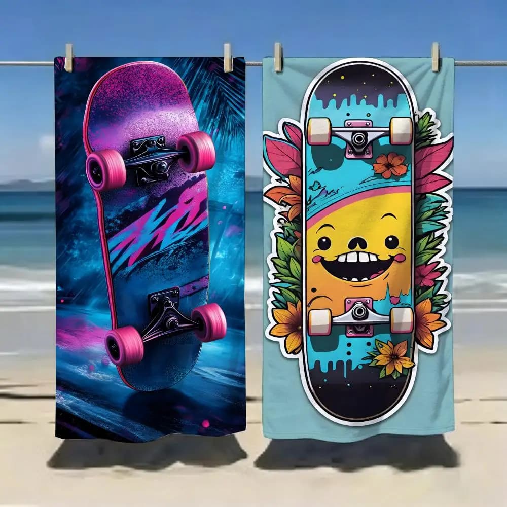 Street Art Graffiti Skateboard Towel Microfiber soft Beach Towel for Travel Fitness Sauna Bathing Camping
