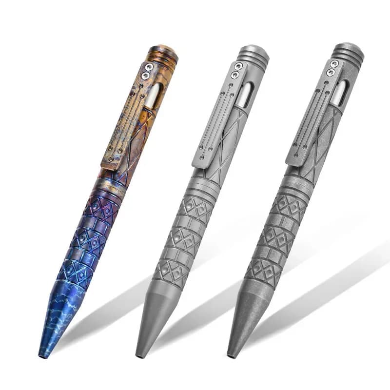 FEGVE 5" Titanium Alloy Pen Working Office Pen Ballpoint Signature Gel Pen W/ Clip